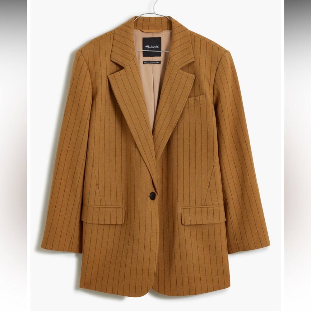 Madewell Brown Pinstripe Blazer